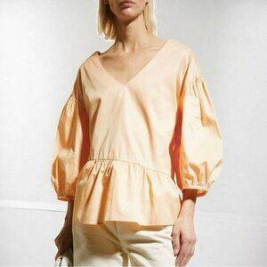 🌻NEW w/tag Anthropologie Harsh Apricot Evana Minimalist Blouse Top Size Medium